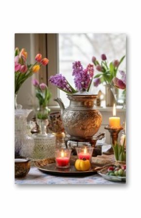 Spring bouquet on table