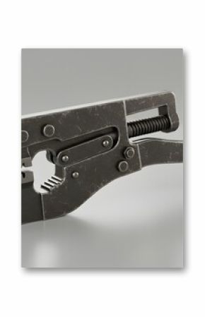 3D Render of a Vintage Pipe Wrench, Industrial Tool, Metal Grip Pliers