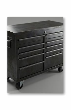 Black Metal Rolling Tool Cabinet with Multiple Drawers