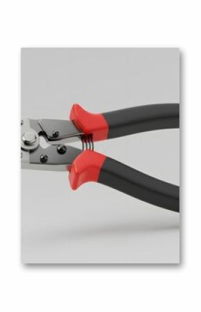 Professional Cable Crimping Pliers with Red and Black Handles - 3D Render