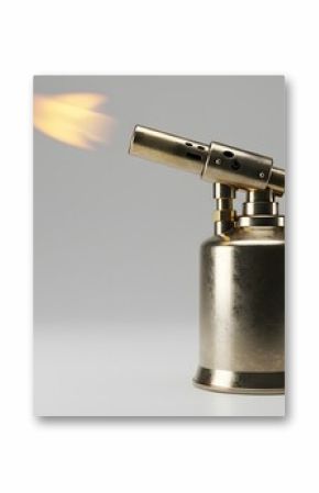 Vintage Brass Blowtorch with Flame - High-Quality 3D Render
