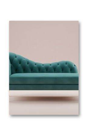 Teal Chaise Lounge with Gold Accents - 3D Rendering