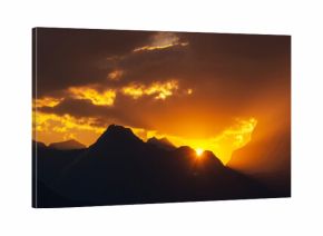 Mountains on sunset