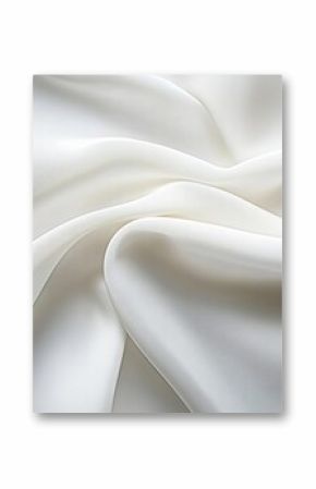 Close up of elegant flowing soft white fabric texture with smooth wave