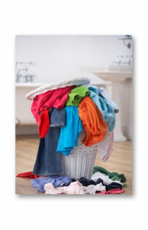 Pile of dirty washing in bathroom