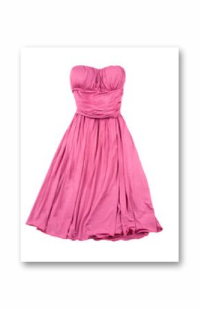 Pink evase strapless dress