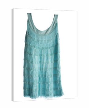 Turquoise sleeveless fringed flapper dress