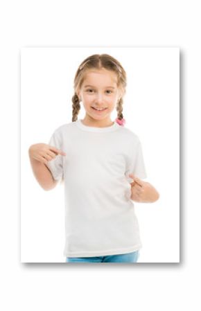 cute little girl in a white T-shirt 