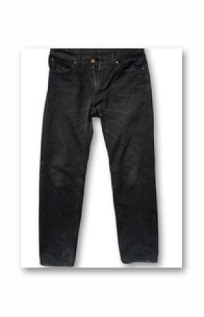 Black jeans trouser on the white background
