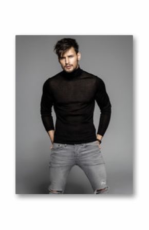 Sexy manwith hands in pockets