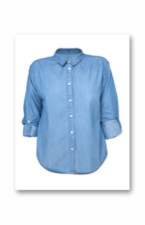 blue jean shirt isolated on black background