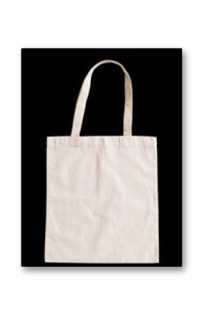 Tote bag fabric cloth shopping sack mockup isolated on black background (clipping path)