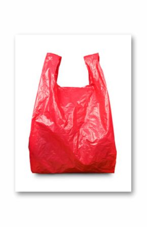 Red plastic bag with clipping path