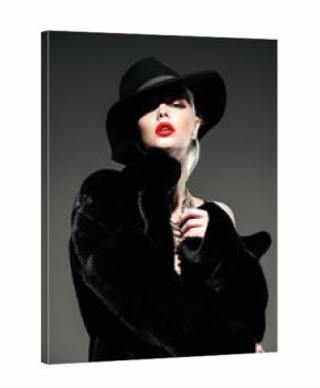 black mink fur coat