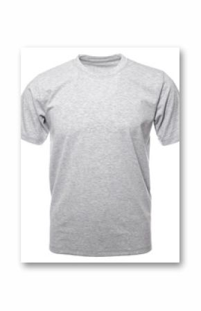 Grey heathered shortsleeve cotton tshirt on invisible mannequin isolated