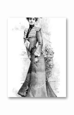 old model wearing vintage dress with hat