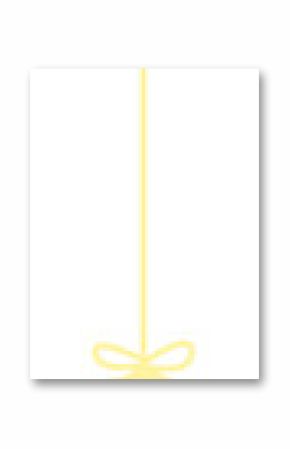 Flat design star ornament is hanging from thin string with tied bow on transparent background