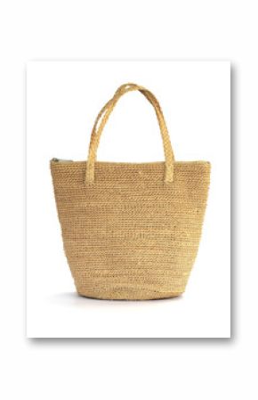 Straw bag on a white background