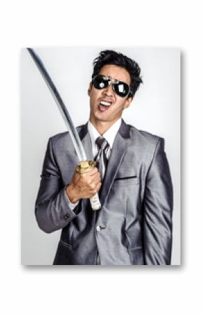 business holding samurai sword yakuza