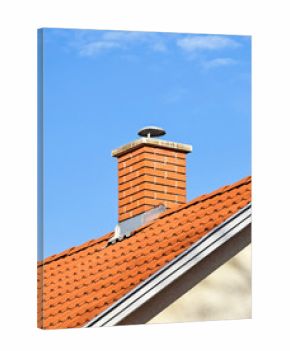 Smoke stack on the roof of a building