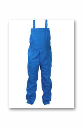 Blue dungarees -protective clothing. Isolated on white.