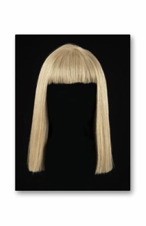 female blonde wig on a black background