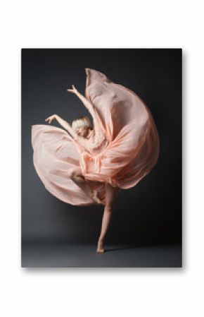 Woman dancing in chiffon dress