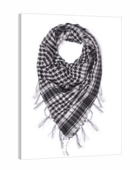 Black and white Keffiyeh isolated on white