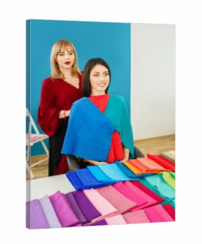 stylist working with young woman
