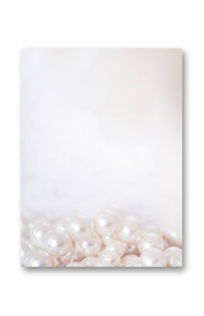 Pile of pearls on the white background