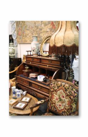Vintage interior with armchair and floor lamp