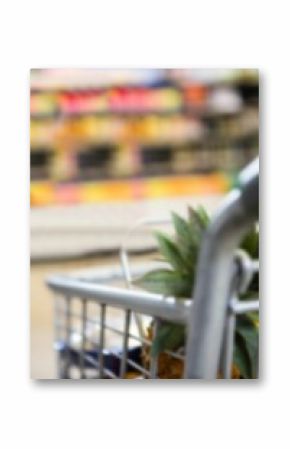 Pineapple in shopping cart