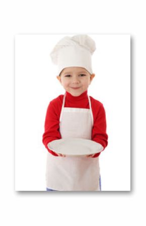 Little cooker with empty dish, isolated on white