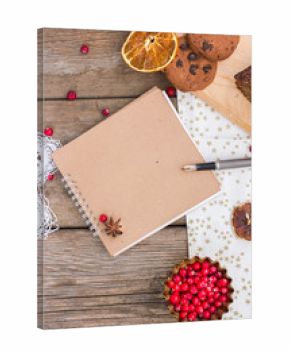 blank recipe book with decor