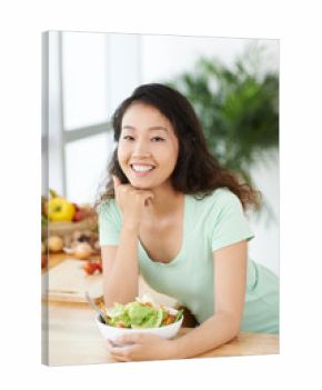 Eating salad