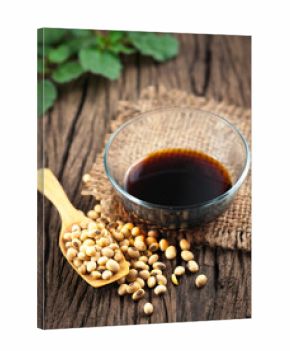 Soy sauce on wood