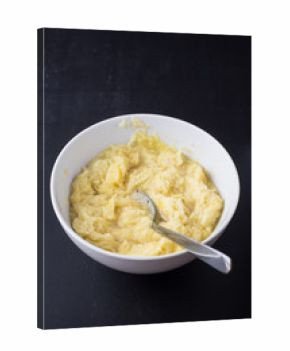 Dough of grated potatoes and egg for potato pancakes