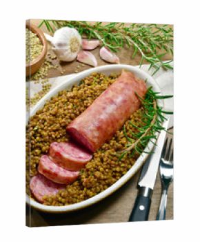 Cotechino con lenticchie al rosmarino