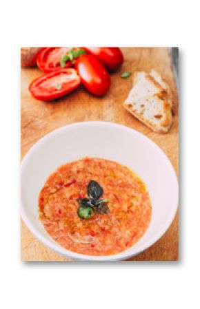  "Pappa al pomodoro" dish typical Tuscan with tomato and bread