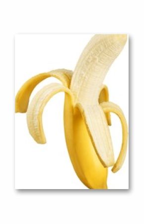Partially peeled banana