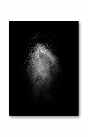 Splash cloud of wheat flour on black background