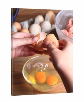 crashing eggs for preparing food