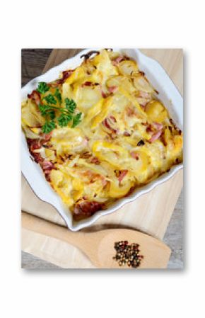 French traditional potato gratin tartiflette of Savoie