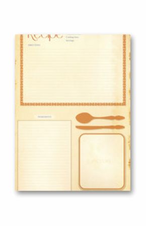 Old grunge retro recipe card layout