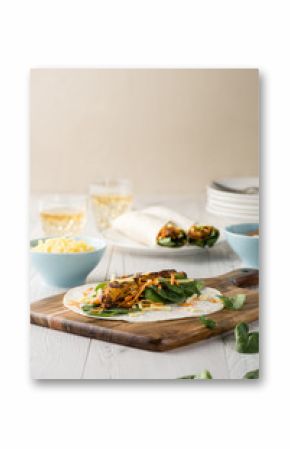 Tandoori chicken wrap with tzatziki