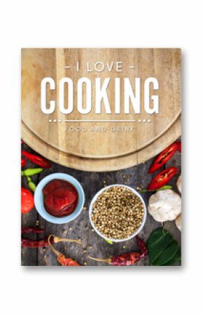 cooking concept, i love cooking poster [over light]