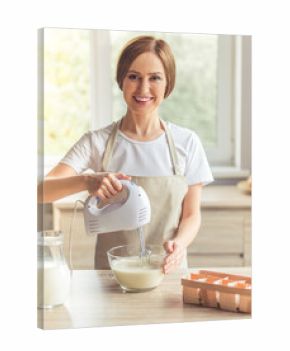Beautiful woman baking