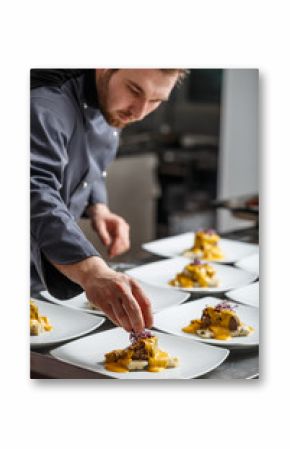 Young chef prepares meals