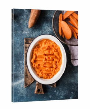 Baked mashed sweet potatoes puree casserole vegetarian main dish