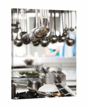 Chef in hotel or restaurant kitchen cooking  